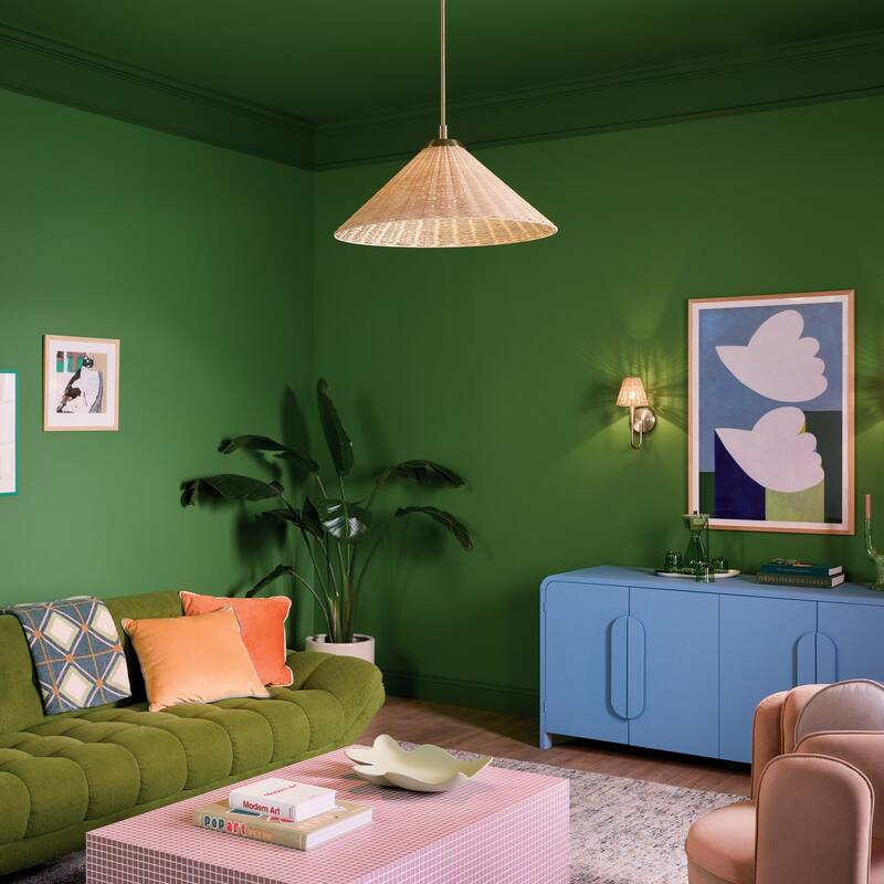 Kichler Lighting Bekah 24.25 Inch 1 Light Convertible Pendant with Opal Glass and Handwoven Rattan Shade in Champagne Bronze