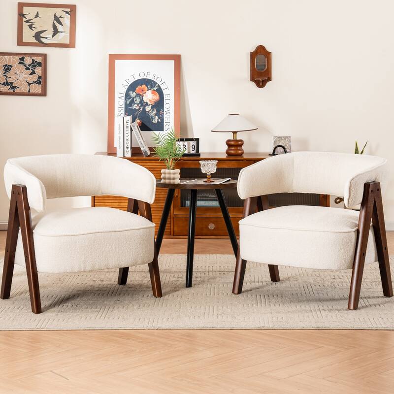 27.56" W x 23.62" D x 27.95" H Accent Arm Chair Fabric Living Room Chair Set of 2