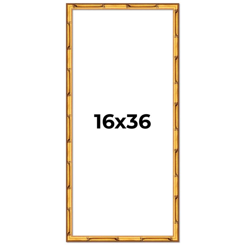 16x36 Frame Gold Bamboo Picture Frame Modern Photo Frame Includes UV Acrylic Shatter Guard Front Acid Free Foam Backing Board