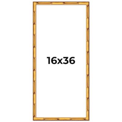 16x36 Frame Gold Bamboo Picture Frame Modern Photo Frame Includes UV Acrylic Shatter Guard Front Acid Free Foam Backing Board