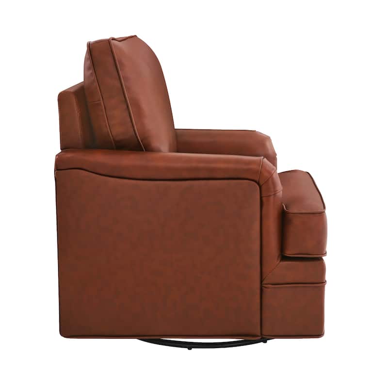 LUE BONA Modern Swivel Accent Chair Leather Armchair for Living Room - 30" W x 32" D x 36" H