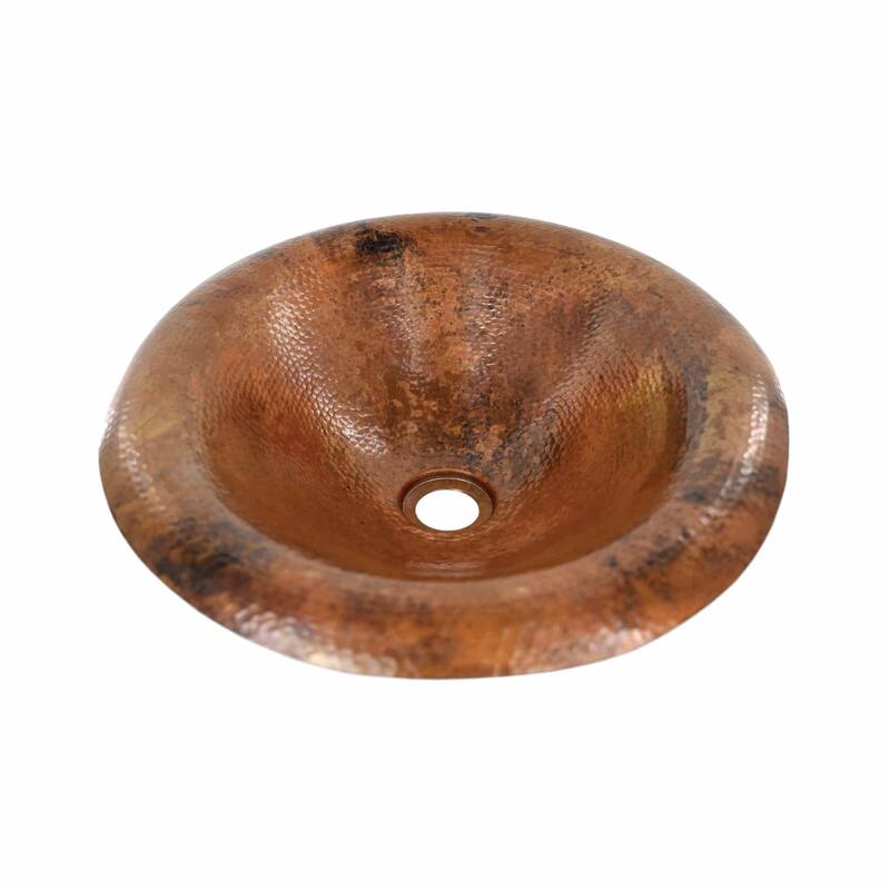 Maestro Lotus Tempered Copper Drop-in Bathroom Sink