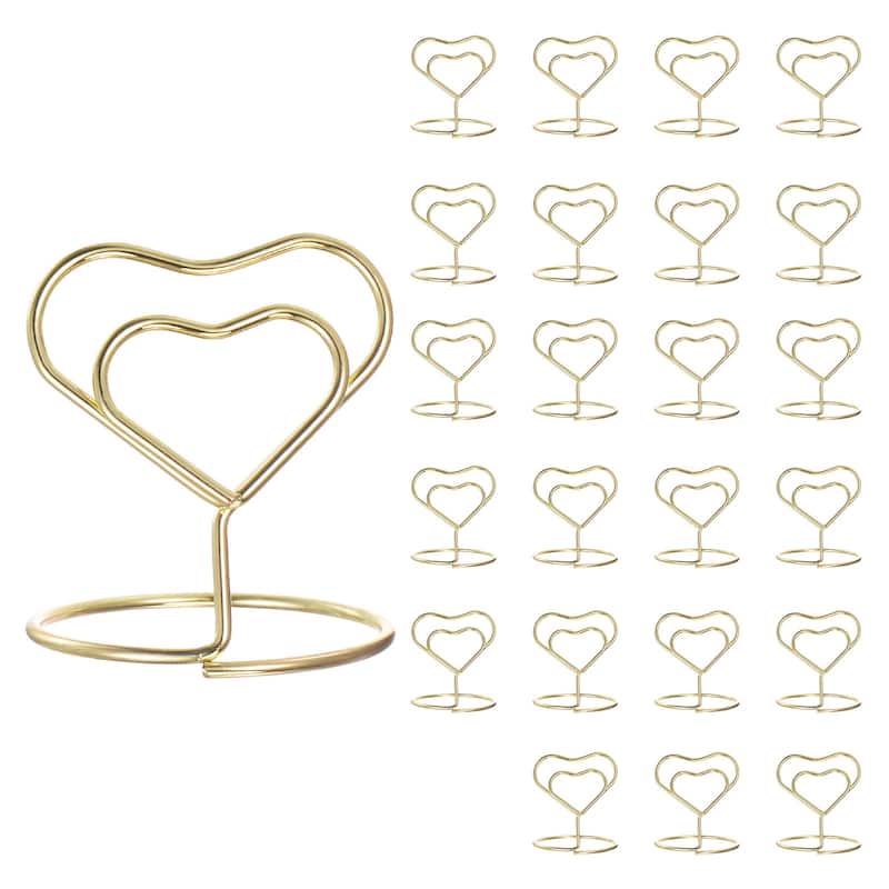24pcs Table Number Holders 40mm Tall 35mm Base Width Mini Heart