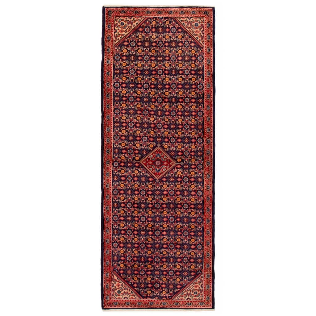 ECARPETGALLERY Hand-knotted Andelz Navy Wool Rug - 3'10 x 10'2