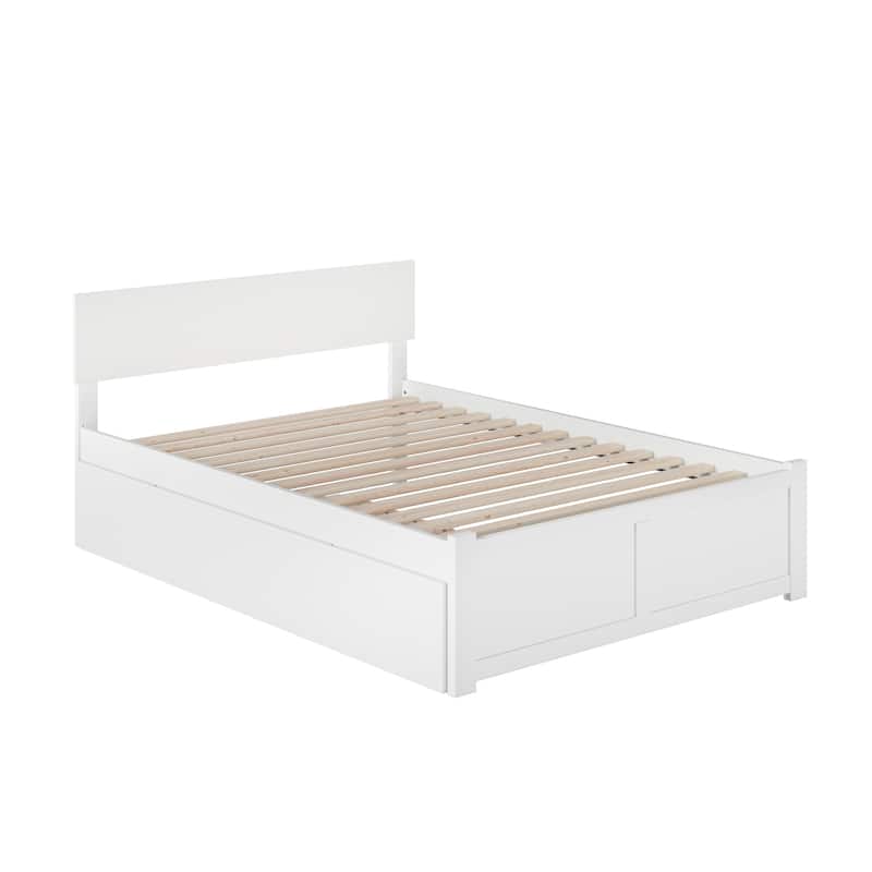 AFI Orlando Platform Bed with Footboard & Twin XL Trundle