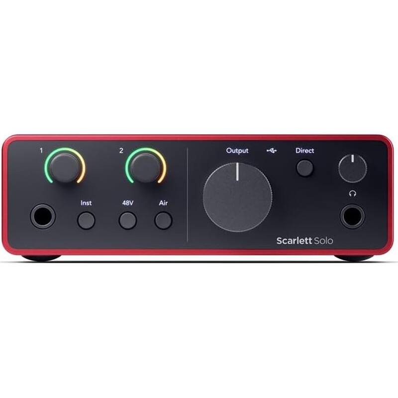 Focusrite Scarlett Solo 4th Gen USB Audio Interface Bundle w/CR4-X Creative Multimedia Monitors & More
