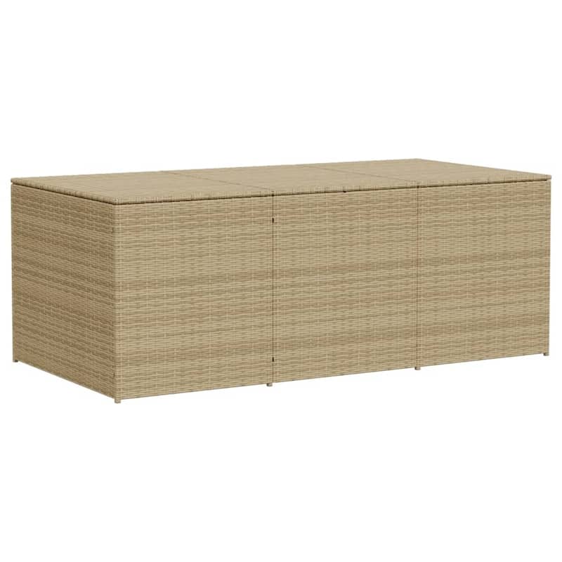 vidaXL Patio Storage Box Poly Rattan 70.9"x35.4"x27.6" Gray
