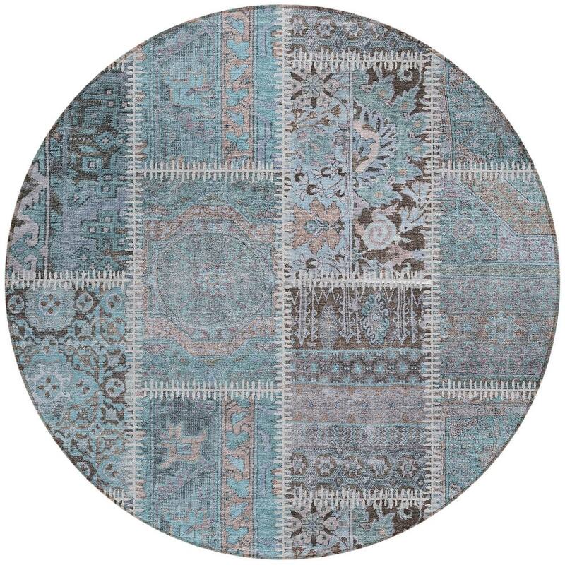 HomeRoots Patchwork Transitional Rectangle Outdoor Rug