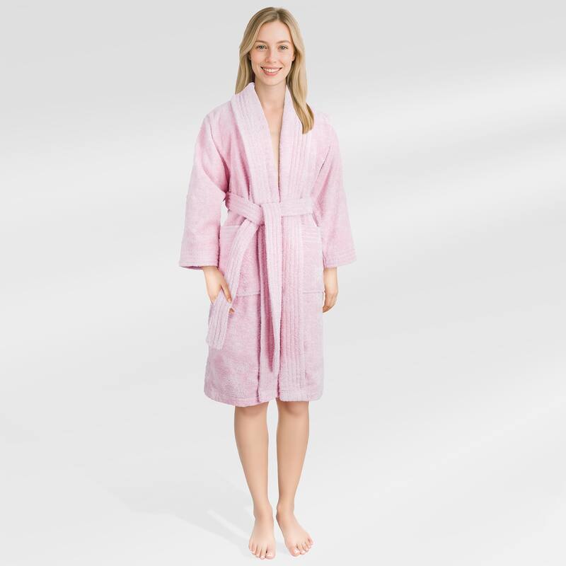 American Soft Linen Women's 100% Cotton Terry Bathrobe - Soft, Absorbent, Quick Dry Turkish Robes for Women