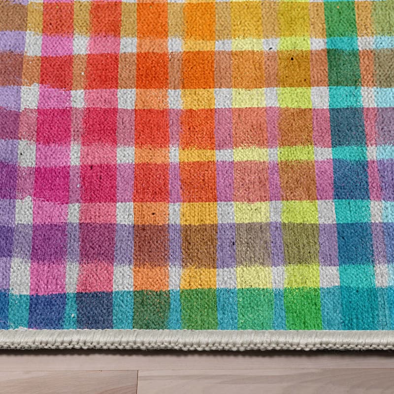 Crayola Geometric Plaid Area Rug By Well Woven