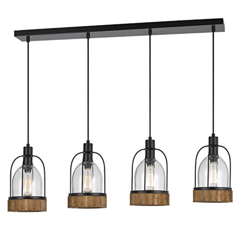 Island Pendant Light - 18" Dark Bronze Tropical Chandelier for Kitchen Dining Room - 7