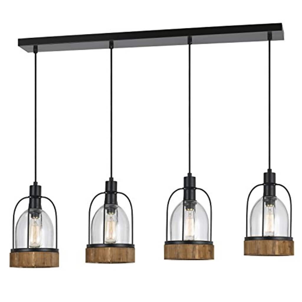 Island Pendant Light - 18" Dark Bronze Tropical Chandelier for Kitchen Dining Room - 7