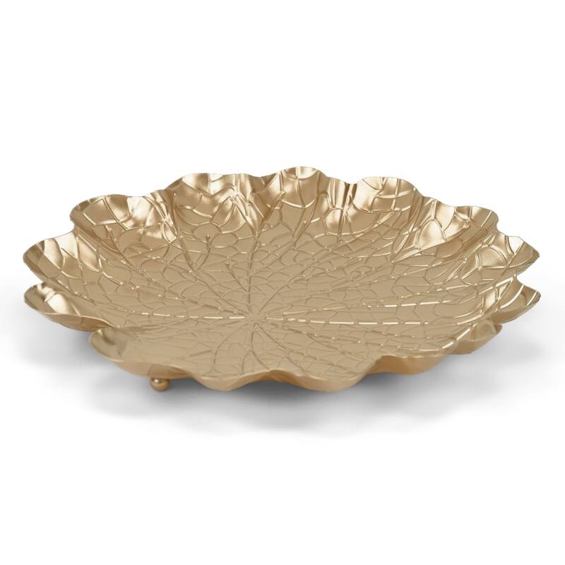Delphine Gold Metal Lilypad Catchall Tray