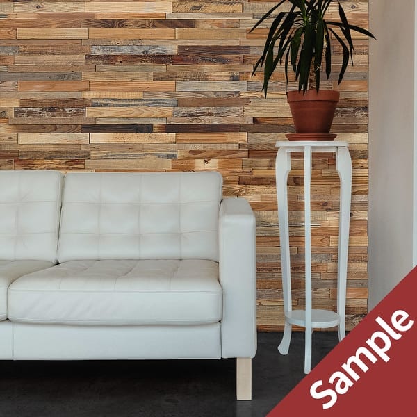 BELLEZE 3D Solid Wood Stripes - DIY Wall Panel - Nails and Glue Application - 10 Sq Ft BELLEZE 3D Solid Wood Stripes - DIY Wall Panel - Nails and Glue Application - 10 Sq Ft