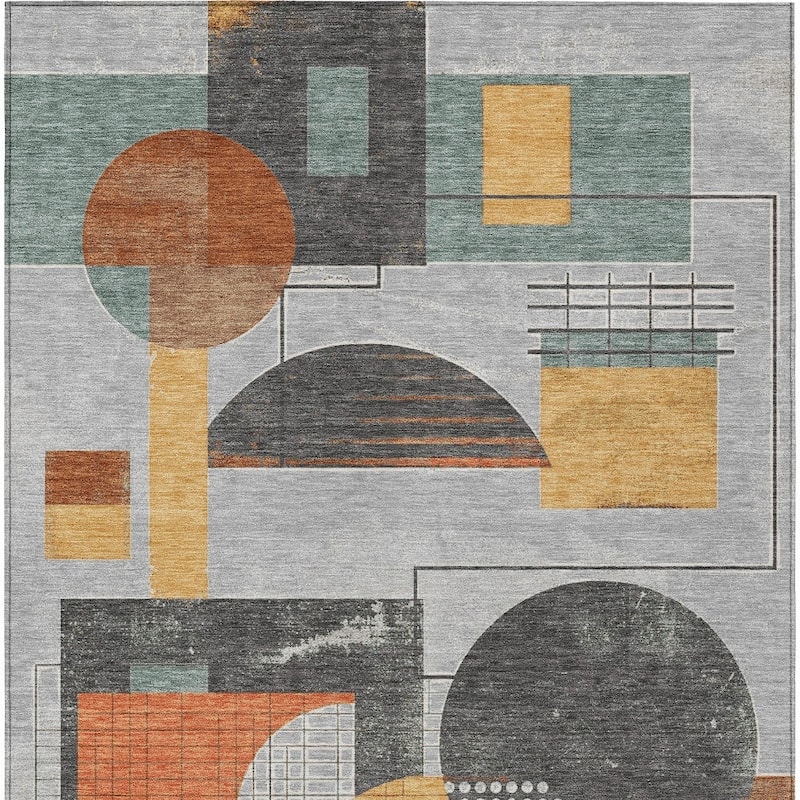 HomeRoots Geometric Modern Rectangle Outdoor Rug