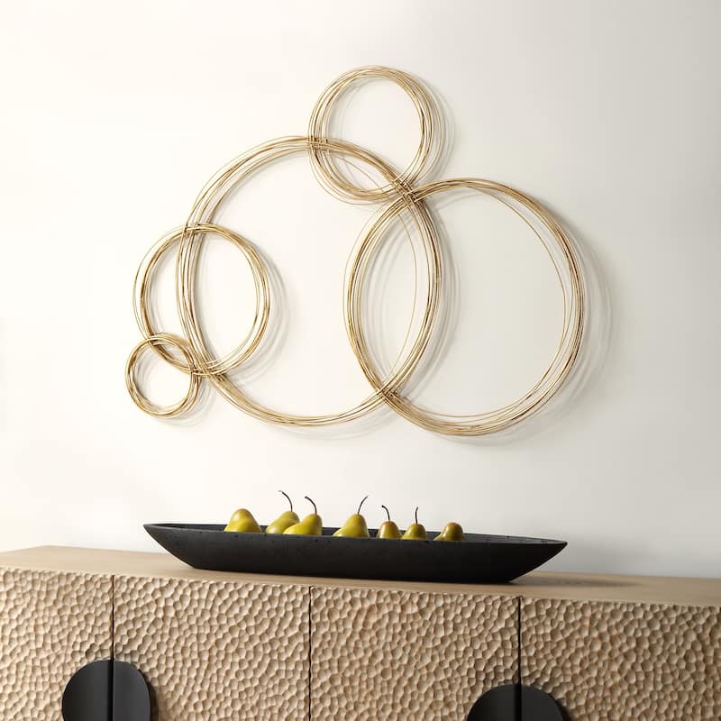 Uttermost Golden Bubbles Metal Wall Decor - 34.25"H x 24.75"W x 1.13"D