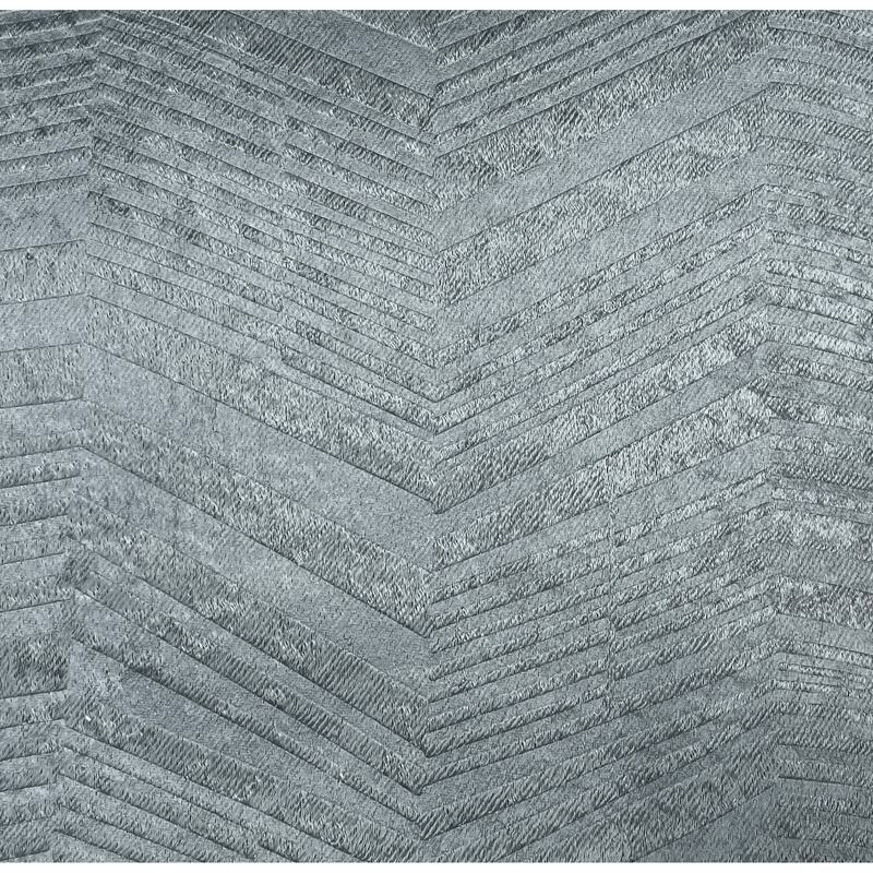 108" Long - 2 Piece Dark Grey Solid Silky Geometric Embossed Blackout Grommet Window Curtain Panel Set - 104" x 108"