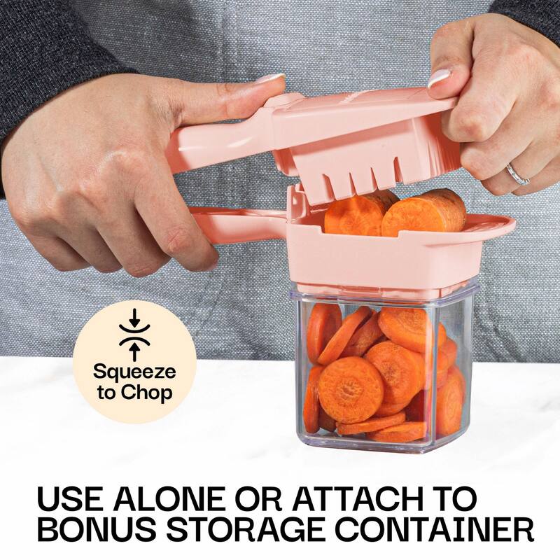 NutriChopper 7-Piece Handheld Vegetable and Fruit Chopper with 4 Blades and Container