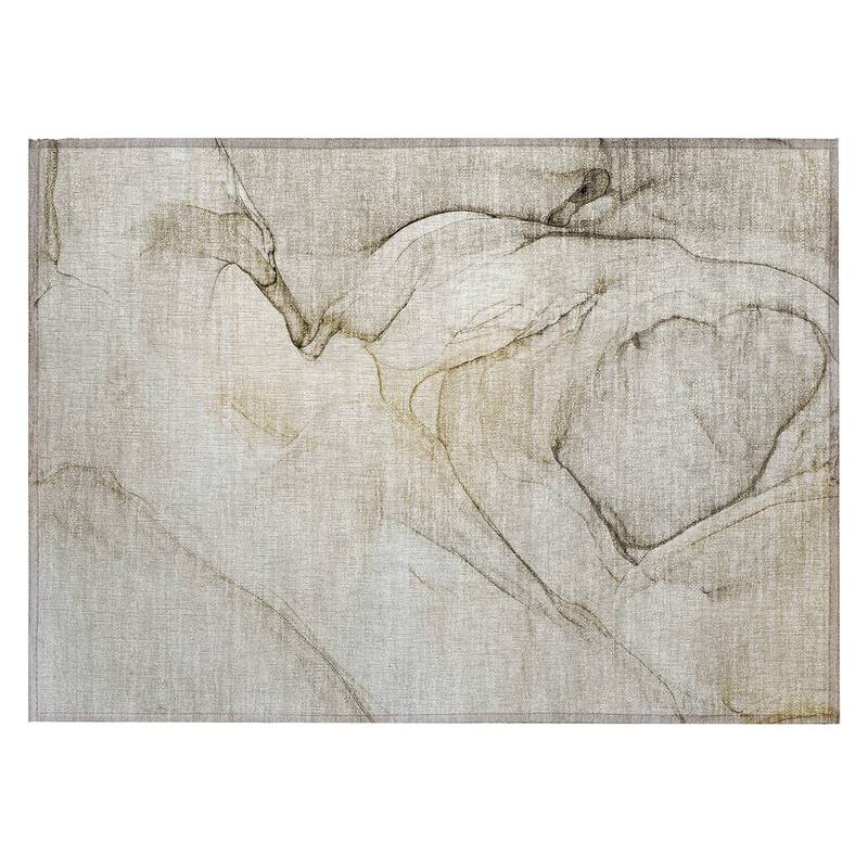 Machine Washable Indoor/ Outdoor Abstract Chantille Rug