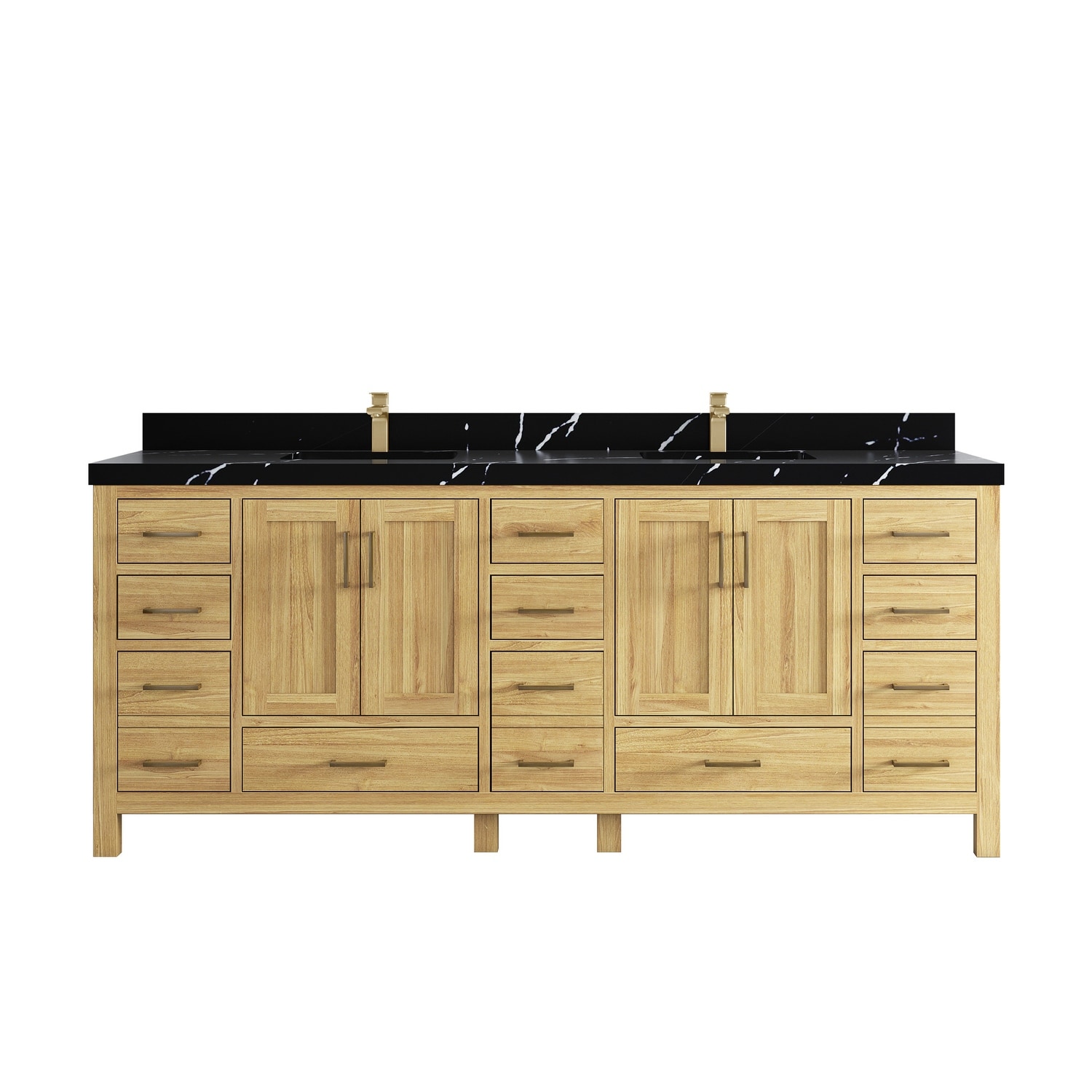Willow Collections 84 in. W x 22 in. D Malibu Teak Wood Double Bowl Sink Bathroom Vanity with Countertop