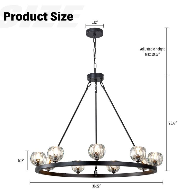 KAYLA 48" 20-Light Double-Layer Crystal Ball Chandelier