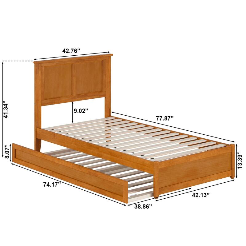 Felicity Platform Bed with Panel Footboard and Twin Trundle