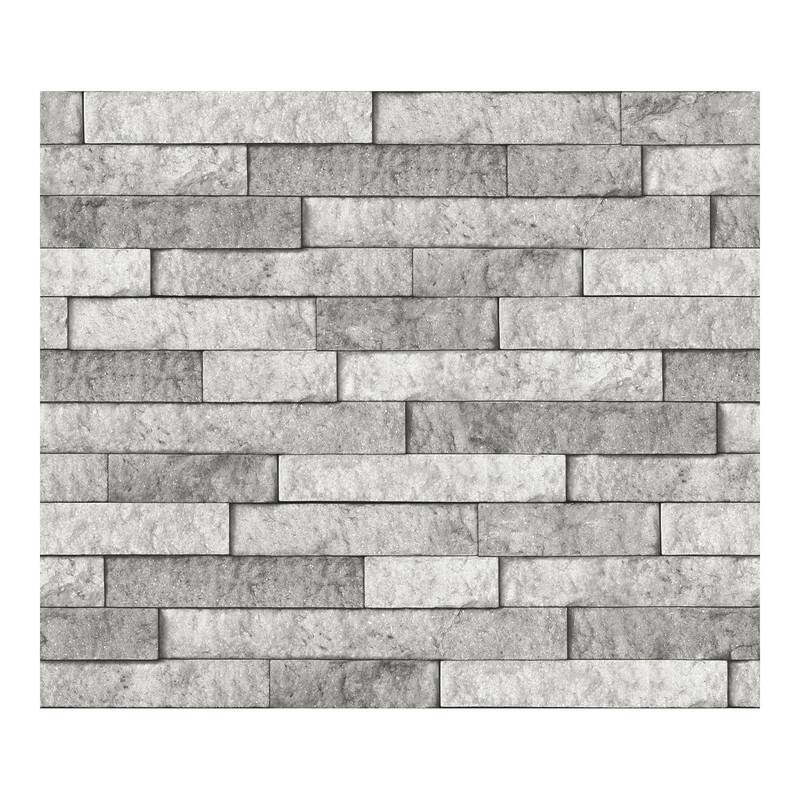 Brewster Grey Stone Peel & Stick Backsplash