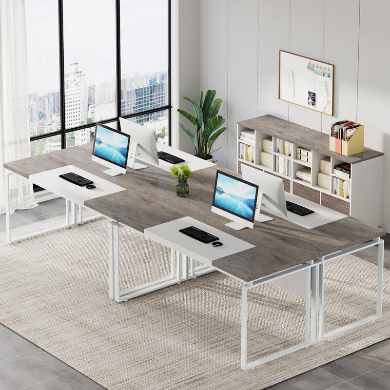 63" L-Shaped Executive Desk with Reversible File Cabinet Office Desk with Storage Drawers