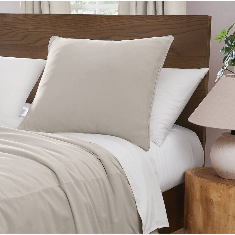 Brooklyn Loom Matte Cotton Velvet Euro Sham - Cover Only