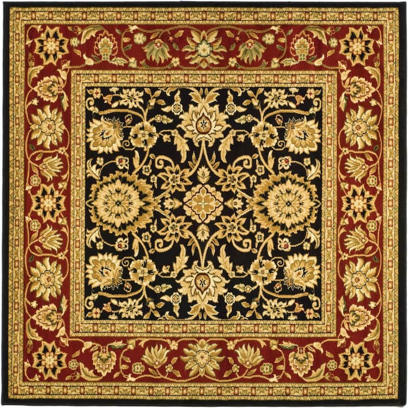 SAFAVIEH, Lyndhurst Marsha Traditional Area Rug - 10' Square - Black/Red