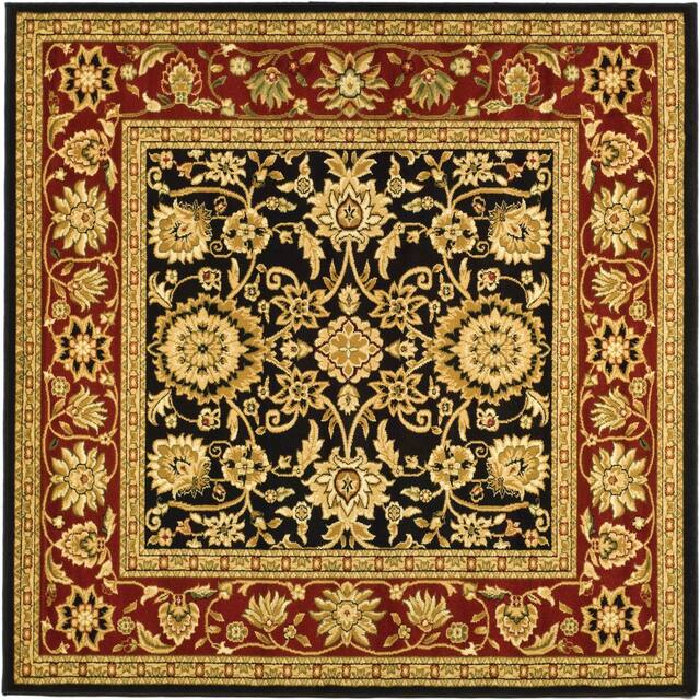 SAFAVIEH Lyndhurst Ambrogina Traditional Area Rug - 10' x 10' Square - Black/Red