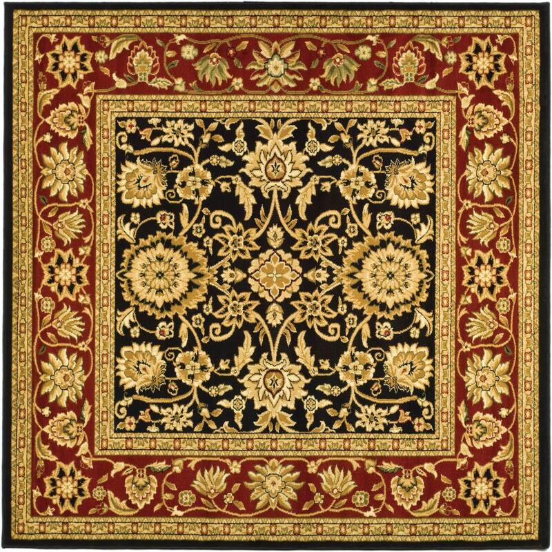 SAFAVIEH Lyndhurst Ambrogina Traditional Area Rug - 10' x 10' Square - Black/Red