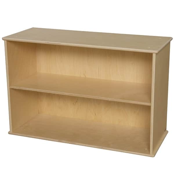 slide 2 of 5, Wood Design 2 Shelf Open Kids Bookshelf Cabinet, Toddler Classroom Toy Storage Organizer, Crafts & Supplies Storage Unit - 24"