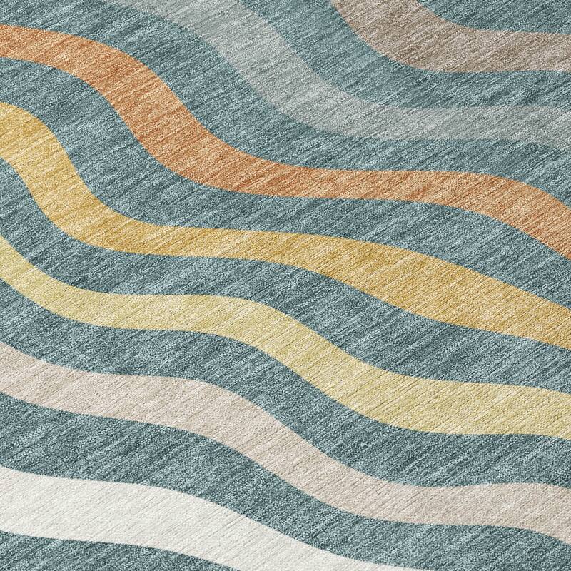 Machine Washable Indoor/ Outdoor Modern Eureka Chantille Rug