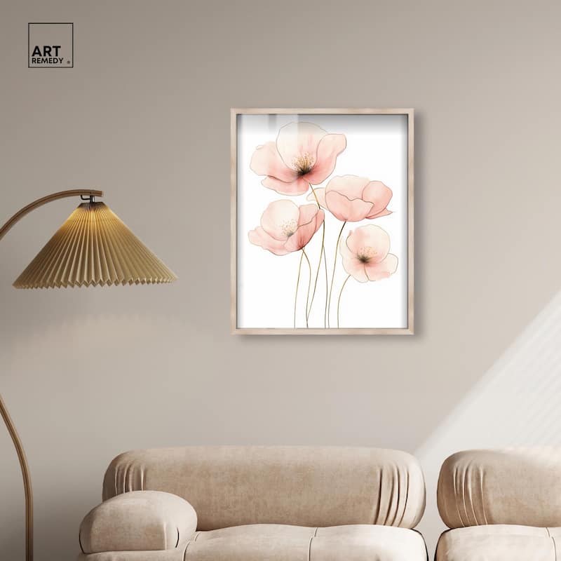 Pink Petal light Shadowbox by Art Remedy