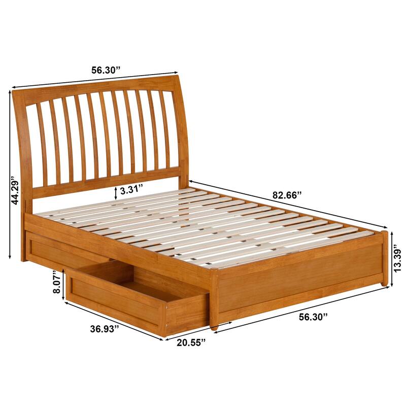 Roslyn Platform Bed with Panel Footboard and Storage Drawers