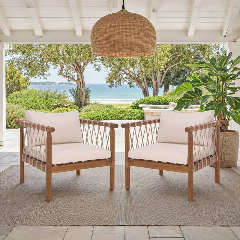 SAFAVIEH Outdoor Living Sabrina Chair (Set of 2) - 29"W x 31"D x 26"H