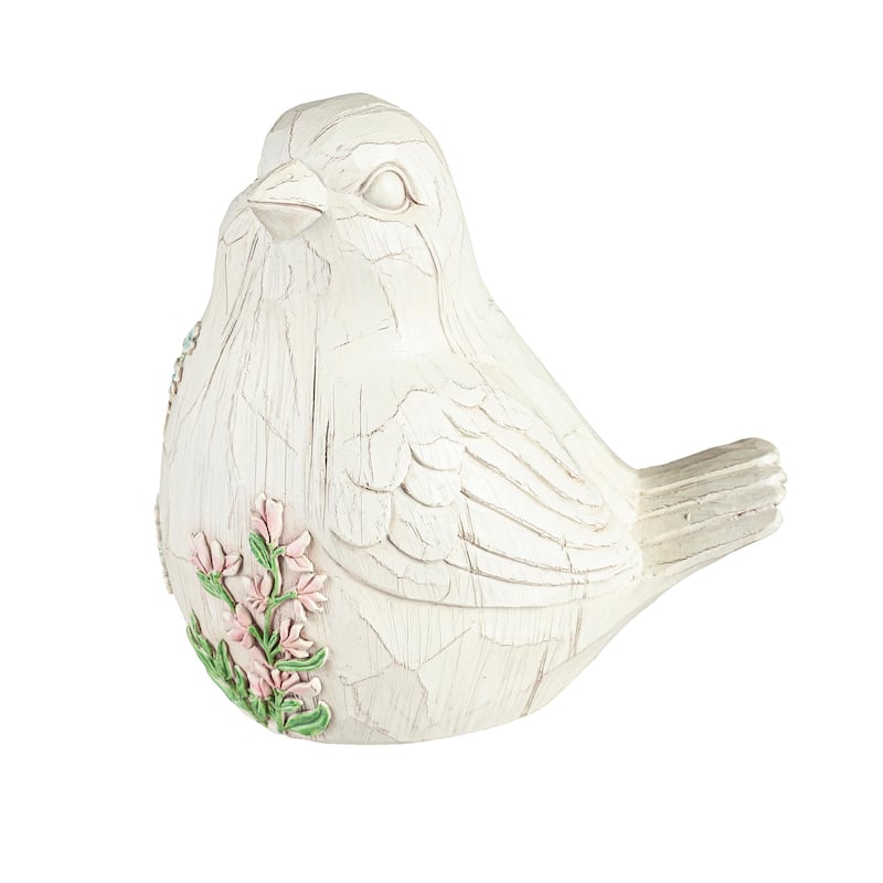 7 in. Carved Floral Resin Statuary (Set of 2)