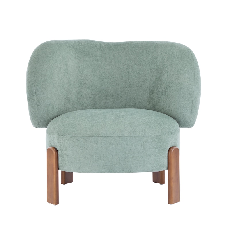 Side Chair Lounge Chair Leisure Chair Green Accent Chair with Wood Legs, Rustic Coffee Chair Corner Chair