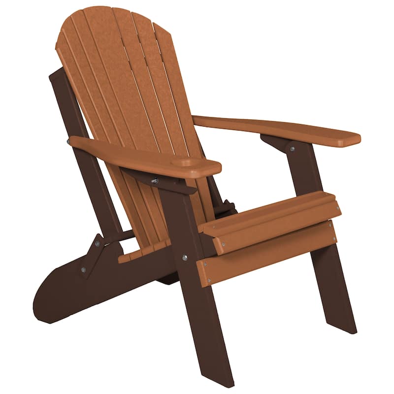 Eagle Collection Folding Adirondack Chair with Smart Phone Holder - Cedar & Tudor Brown