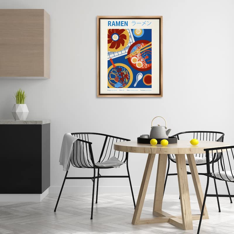 Stupell Ramen Table Placement Framed Floater Canvas Wall Art Design By Victoria Barnes