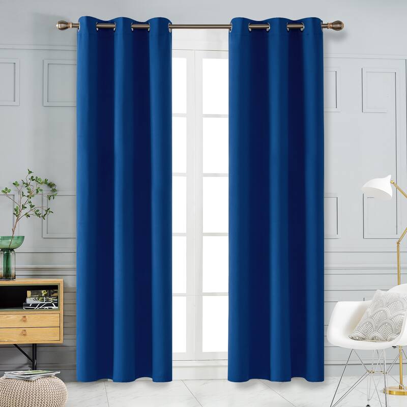 Deconovo Insulated 42 Width Curtain Panel Pair (2 Panel) - W42 x L108 Inch - Royal Blue