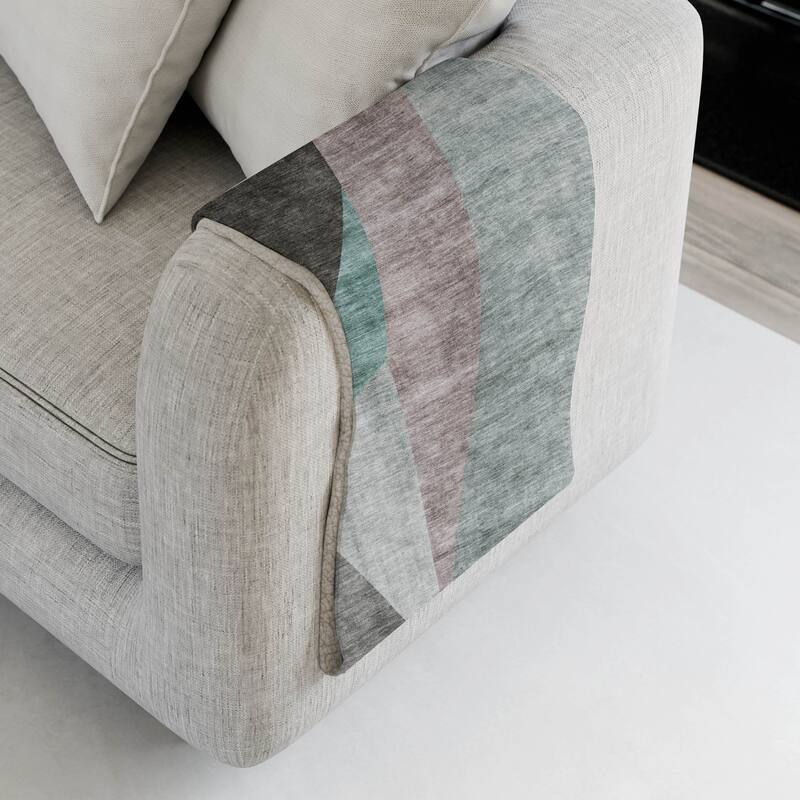 Premium Machine Washable Modern Chic Sherpa Throw Blanket - Teal - 4'2" x 5'10"