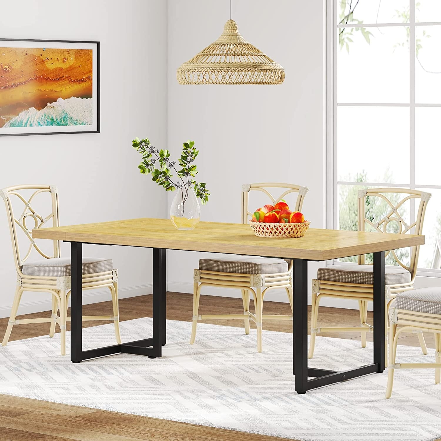 6 seater industrial dining table 2025