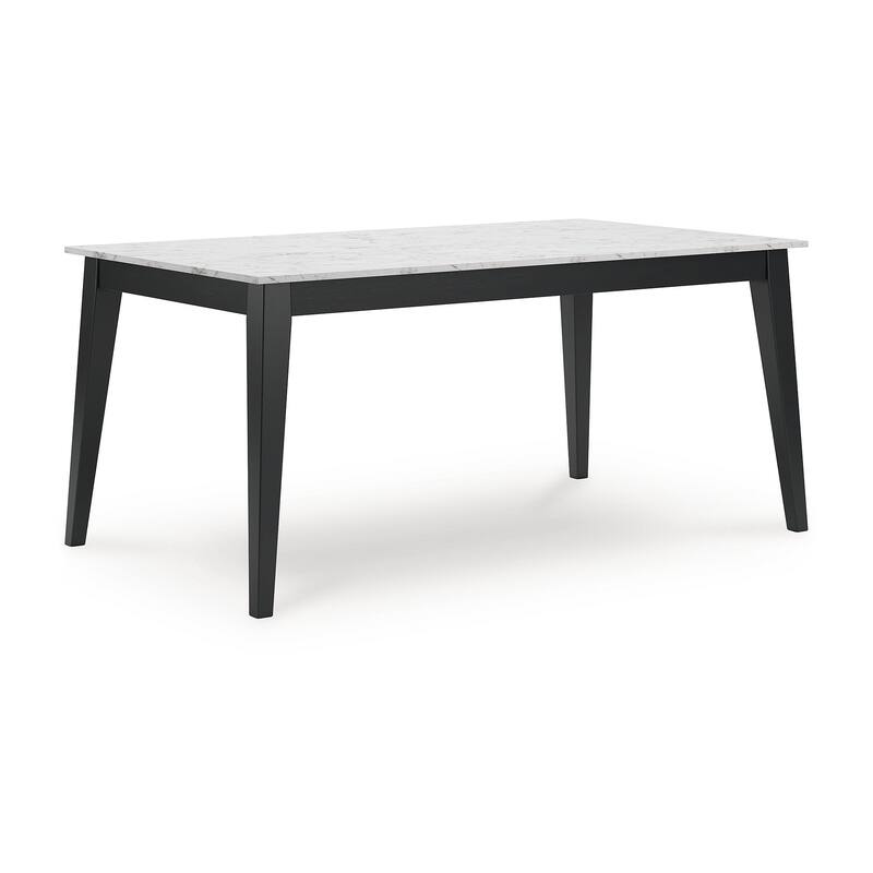 Signature Design by Ashley Jettaya Black/White Rectangular Dining Table - 66"W x 38"D x 30"H