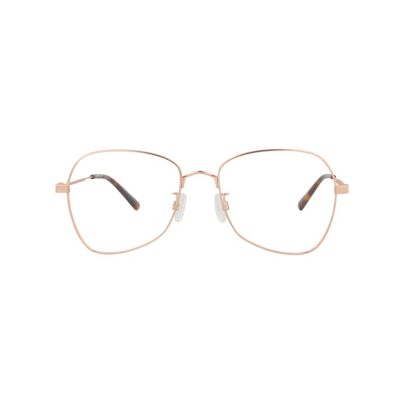 McQ Alexander McQueen Square-Frame Metal Optical Frames, Transparent Lens, Matte Rose Gold Frame