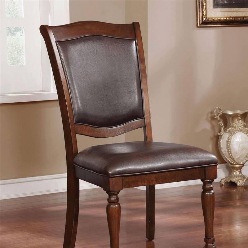Luxurious Traditional Dining Chairs Solid wood Seat (Set of 2) - Brown