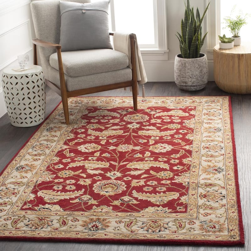 Livabliss Traditional Caesar Border Area Rug - 12' x 15' - Red/Ivory