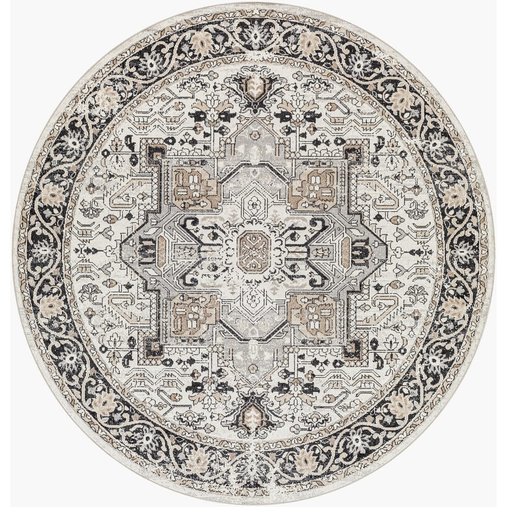 Livabliss Lavadora Updated Traditional Medallion Washable Area Rug