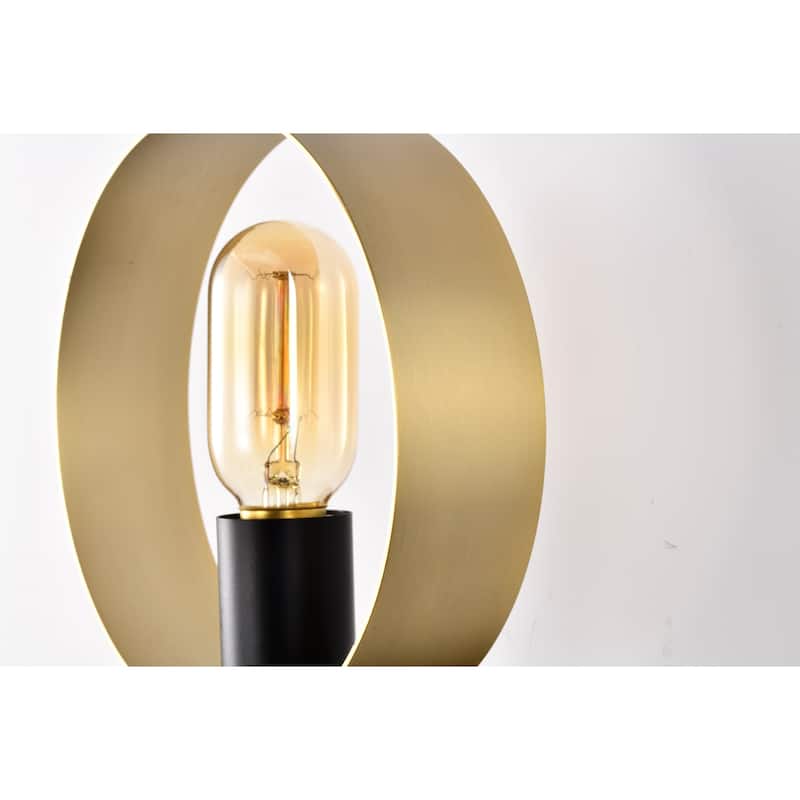 Yasmin 7 Inch Satin Gold and Matte Black Modern Single Wall Sconce